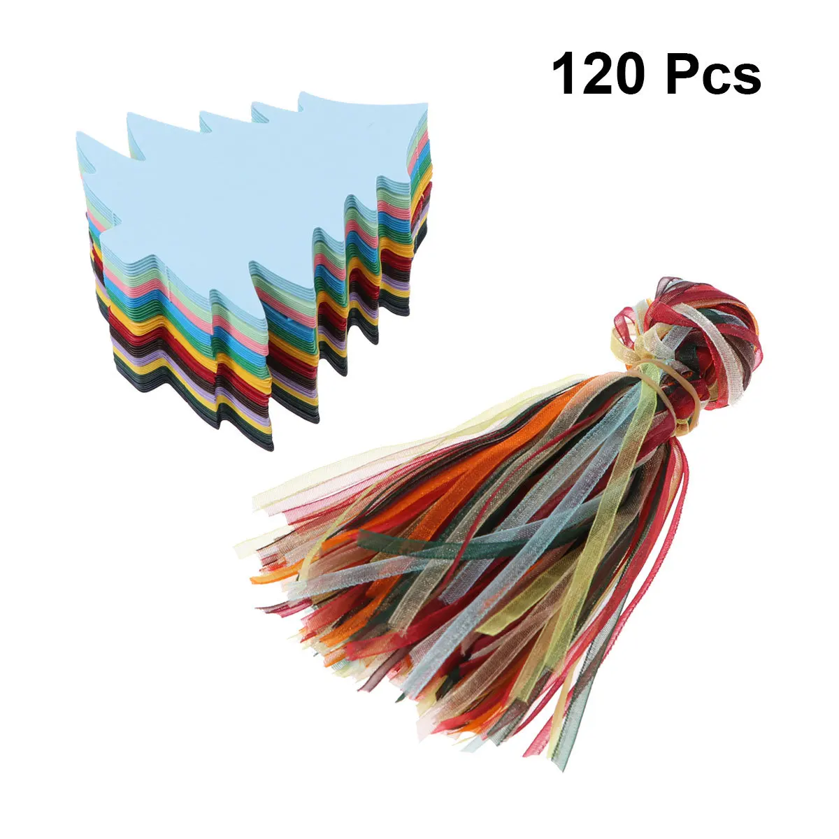 

120Sets Christmas Tree Tags 12 Color Vintage Kraft Paper Hanging Pendants for Xmas Party Wedding Decoration Gift Labels