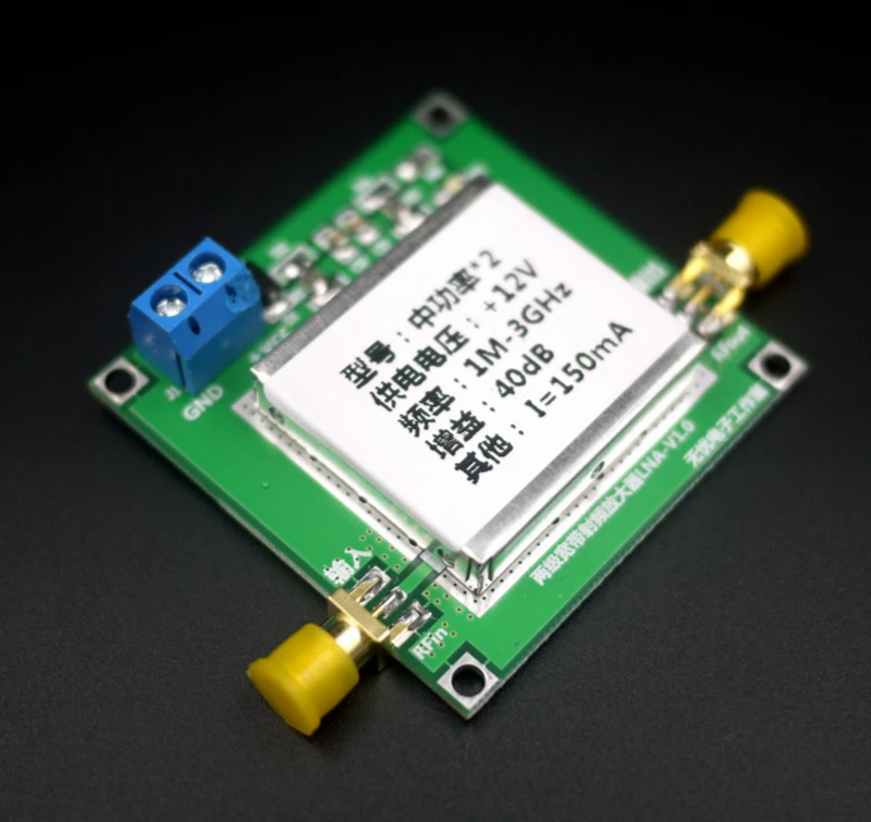 

RF Broadband Medium Power Amplifier LNA (1MHZ-3GHz Gain: 40dB)