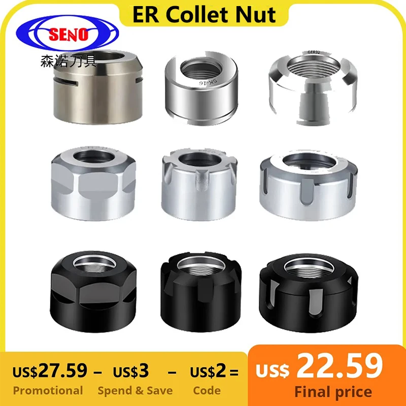 SENO CNC ER Collet Porca Er8 ER11 ER16 ER20 ER25 ER40 Er32 Um/M/A Nut Sk10 Sk06 Ger16 Ger20 Oz20 Isoer16ms Oz25 Collet Nut