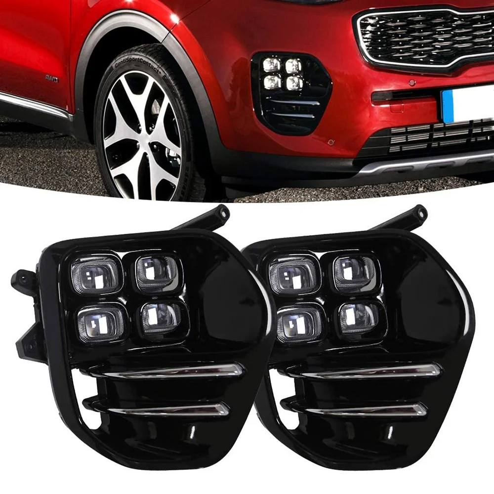 Newcar LED luz de nevoeiro conjunto de luz de circulação diurna para KIA Sportage QL Kx5 2016-2017