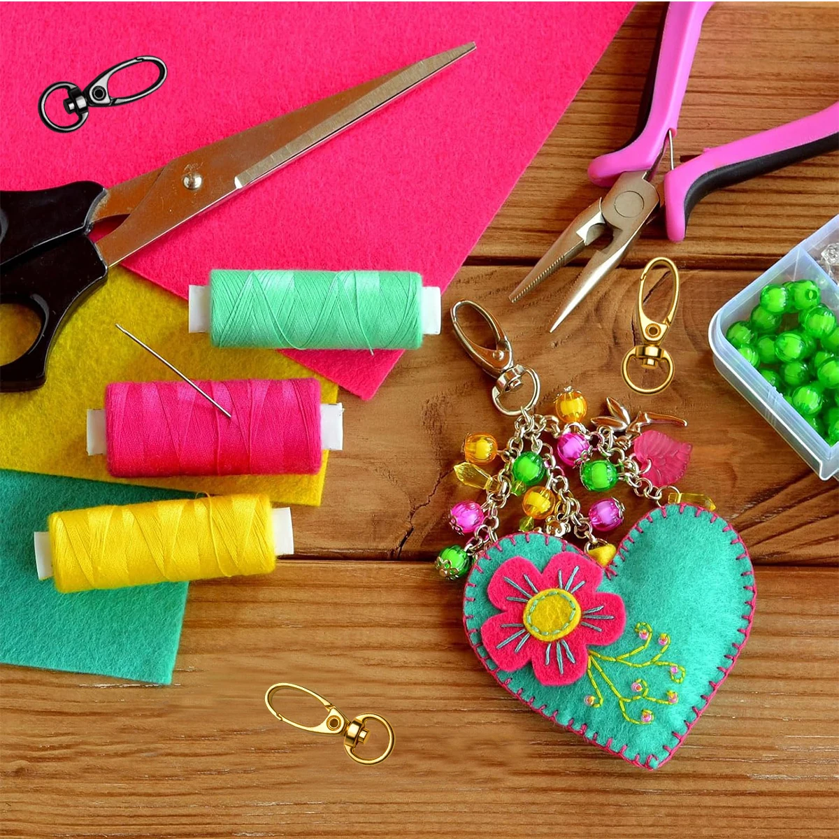 10/20/30 Pcs Metal Rotary Spring Clasps Swivel Clasp Clips for Car Keys, DIY Crafts, Lanyard, Gift Making