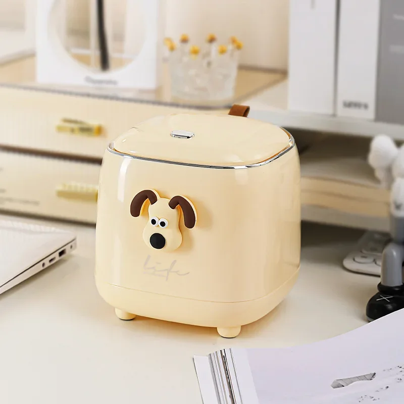 Countertop Trash Can Small Mini Cute Home Living Room Dining Room Luxurious High-value Push Type Waste Bins and Accessories