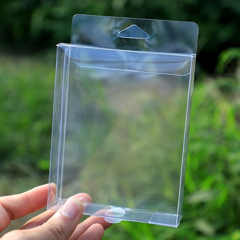 50pcs Hook Transparent PVC Phone Case Clear Plastic Boxes Storage Jewelry Gift Box Wedding Birthday Party For Gift Packing Box