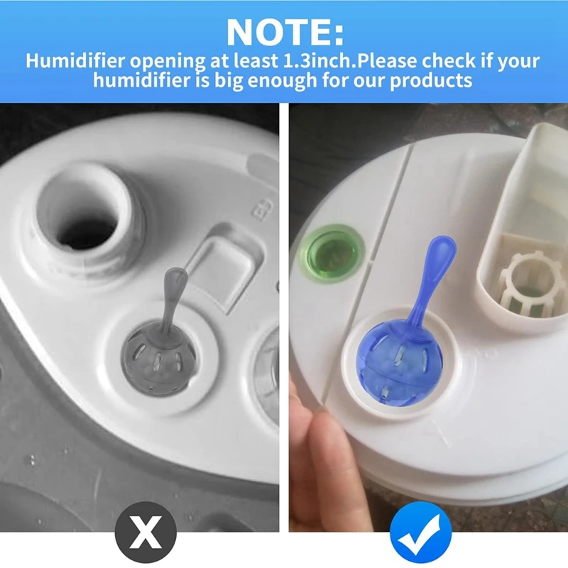 منظف مرطب A86I، 16 قطعة كرة تنظيف إزالة المعادن، منظف خزان مرطب عالمي لأجهزة الترطيب وخزانات الأسماك