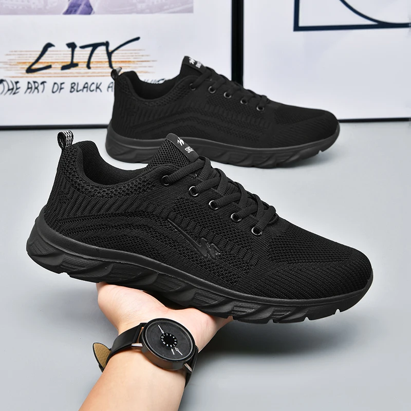 

DOUBLE STAR Men Summer Breathable Knit Sneakers Lightweight Casual Sports Shoes Non-slip Soft Sole Walking Shoes