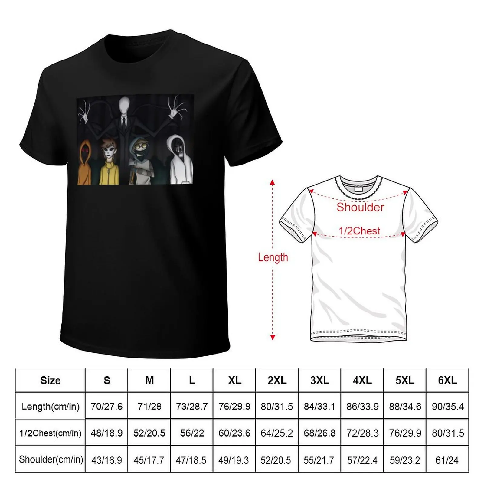 Slenderman and Proxies T-Shirt Work Daily Short Sleeve Top