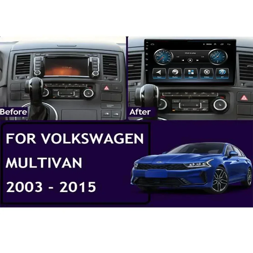 For Volkswagen Multivan T5 2003 - 2015 Car Radio Multimedia Video Player Navigation Stereo GPS 10 No 2 Din 2 Din DVD Android 13