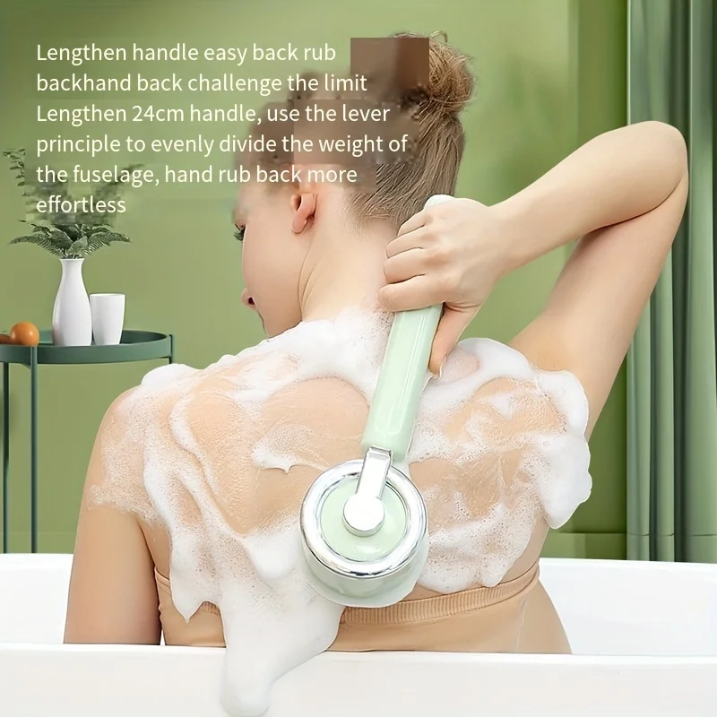 Electric Bath Brush Electric Body Bath Brush Rechargeable Multi-functional Long Handle Back Scrubbing Scrub Face Wash Brush