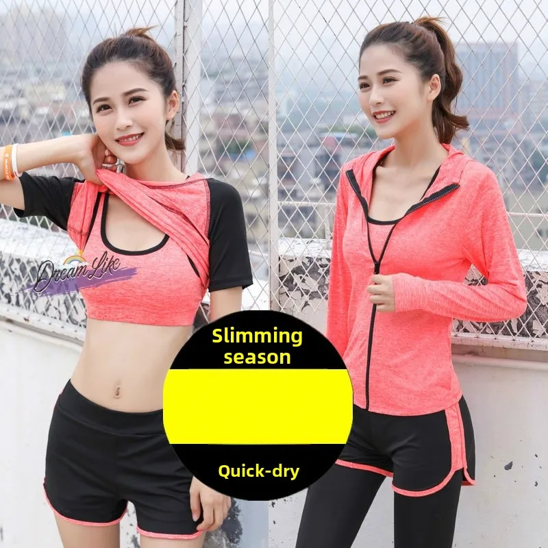 

Women's Running Yoga Sportswear Set Qui Dry Spring Summer New Sle Fitn Gym Outfit Small Size Morning Run Wear