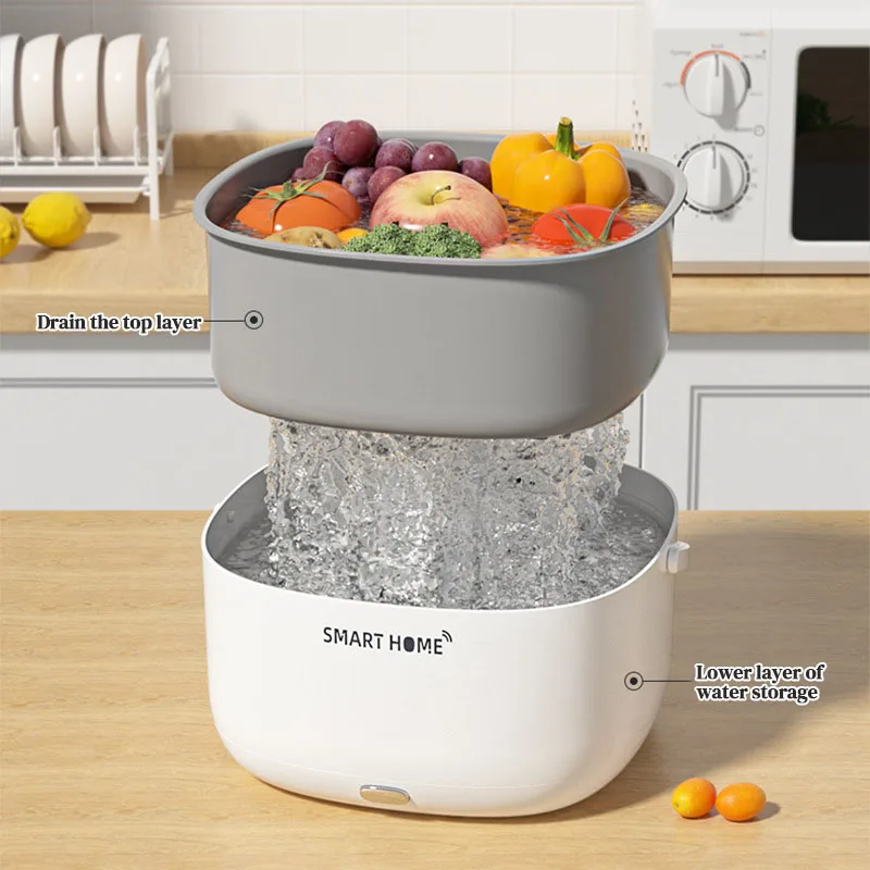 

Vegetable Fruit Washing Machine Food Remove Pesticide Residues Washer Electric Fruit Dirt Cleaning Purifier Basket Kitchen Tool