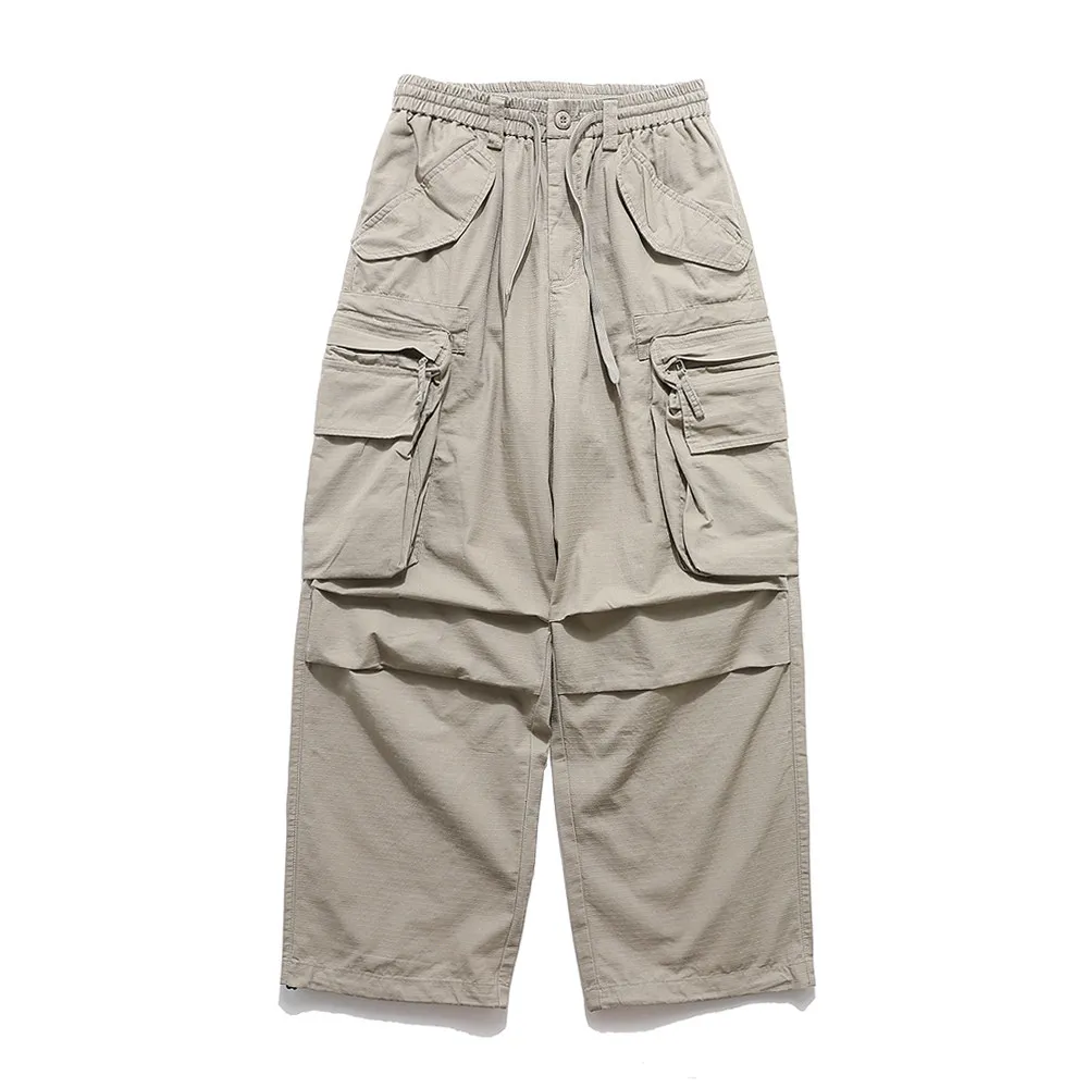 Amekaji Wear  Paratrooper Pants Men's Women's Oversized Pocket Camping Overalls Loose Wide-Leg Trendy Japanese Style