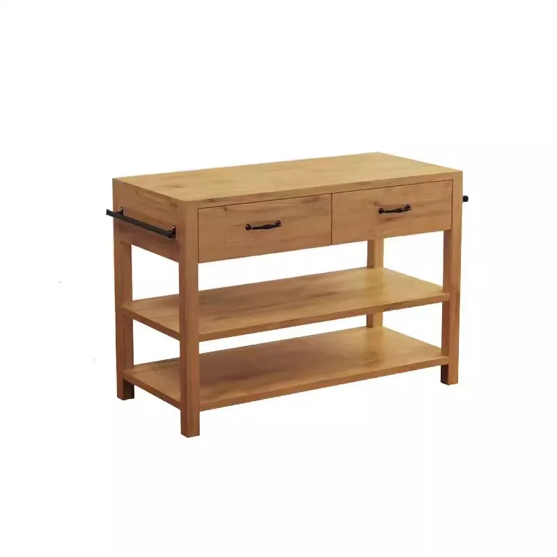 

Solid wood dining side cabinet Home kitchen Locker Personalized cooking table Marble countertop Tea cabinet Dining table