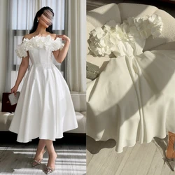 Customized  s Applique Valentine's Day Ball Gown Off-the-shoulder Bespoke Occasion  Midi Dresses