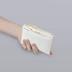 Short genuine leather women's wallet, multifunctional fashion card holder, personalized trend card bag