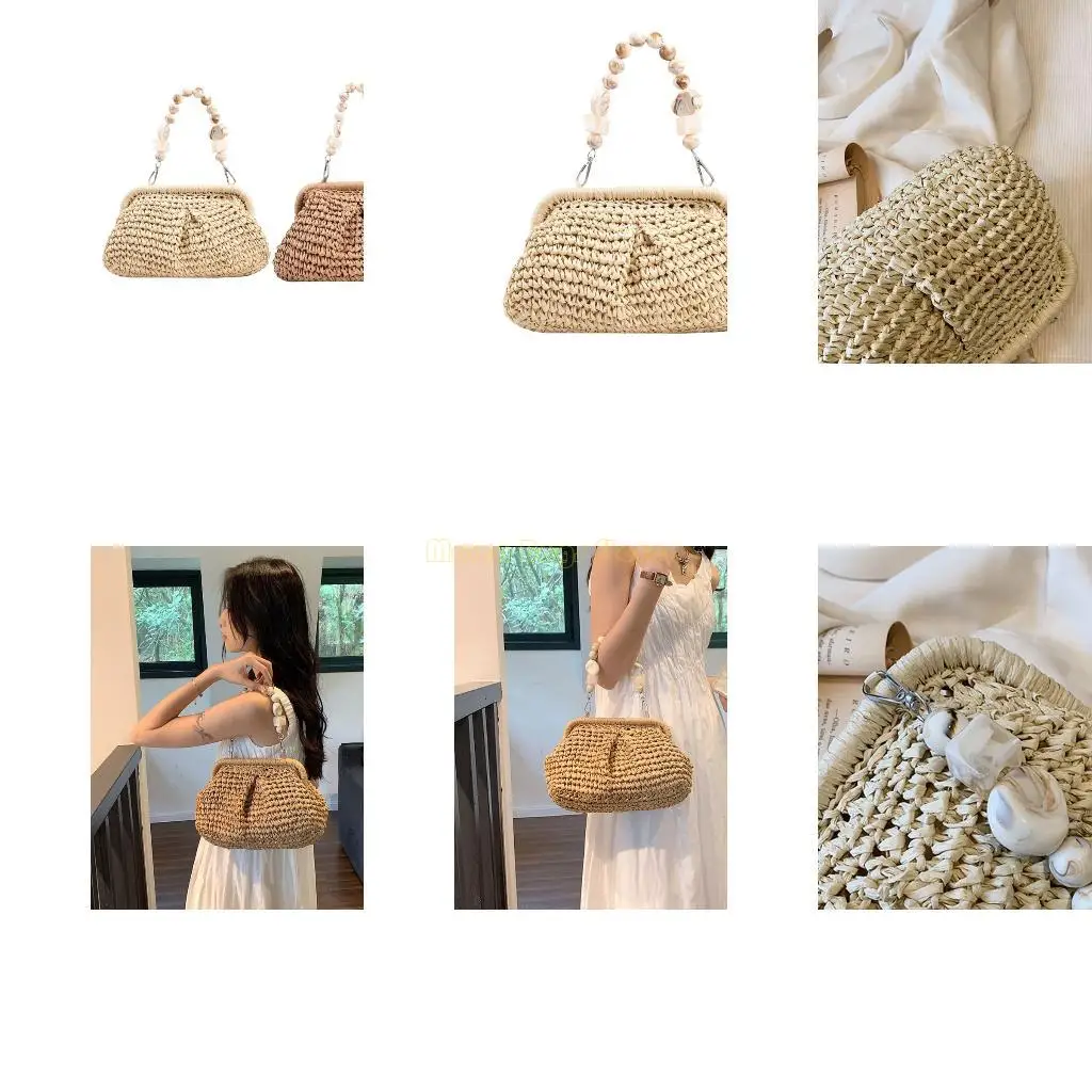 

X90D Stylish Woven Straw Bag for Women Fashion Summer Beach Handbag Large Capacity