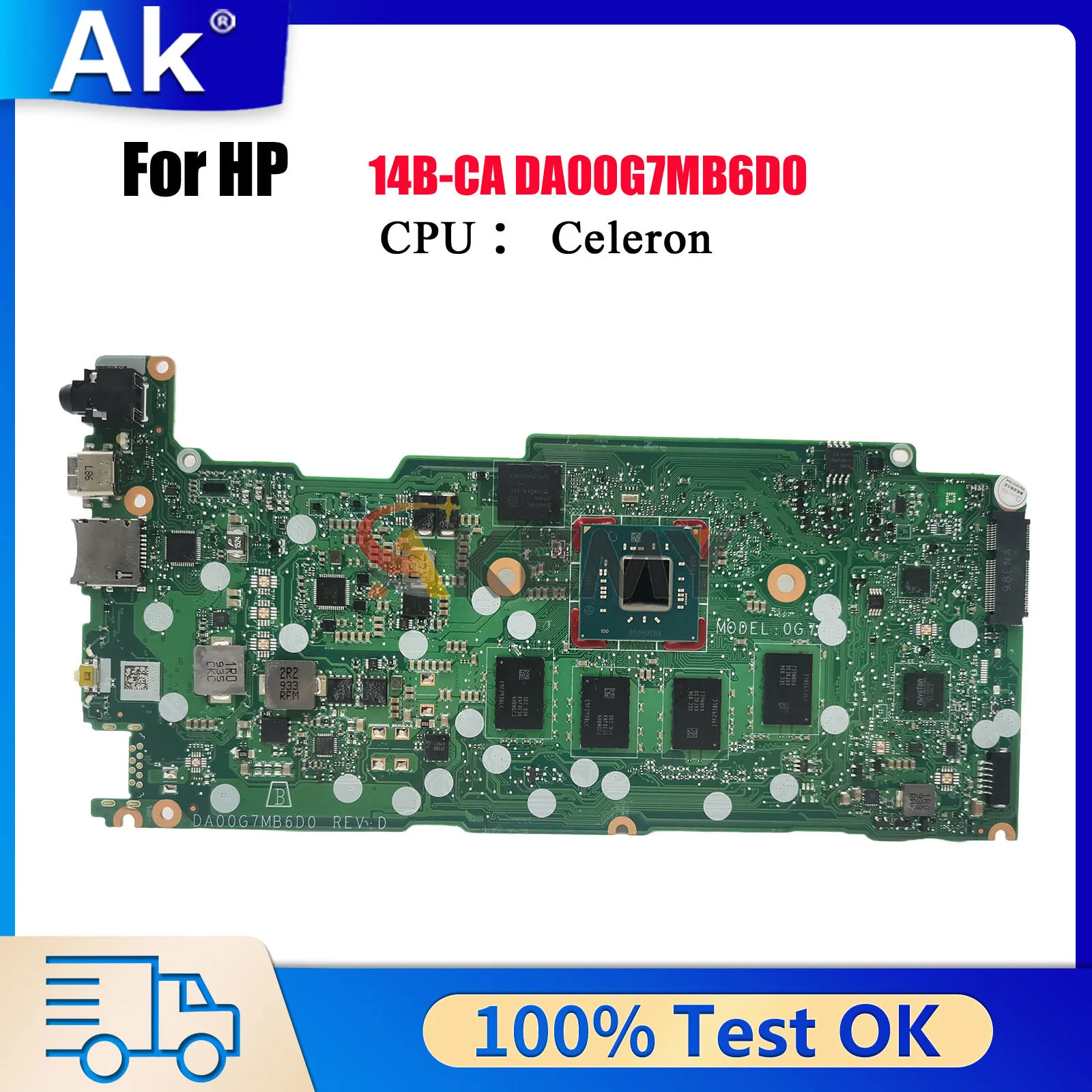 

DA00G7MB6D0 Материнская плата для ноутбука HP 14B-CA 12B-CA с процессором N4000 N4020 N5000, ОЗУ L85673-001, 100% полностью протестирована