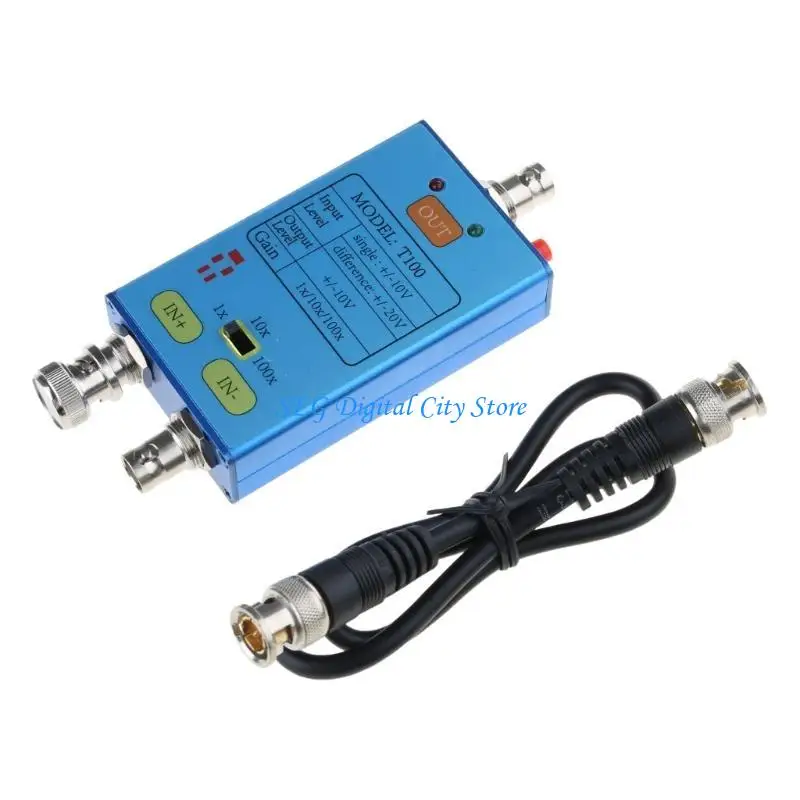 U75B T100 راسم الذبذبات الافتراضي 1X 10X 100X 10M لتضخيم الإشارات الضعيفة منخفضة الضوضاء المحمولة راسم الذبذبات التفاضلي