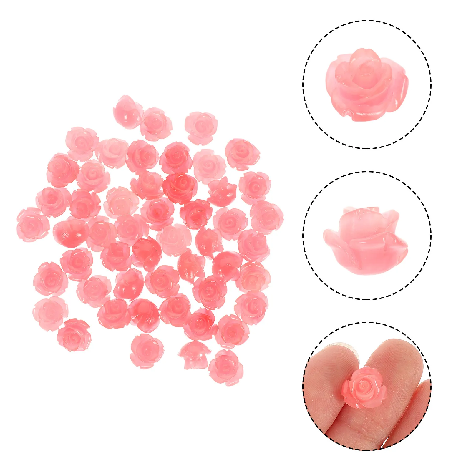 50pcs Pink Rose Shell Beads for DIY Jewelry Making – Bracelet, Earring & Charm Accessories
