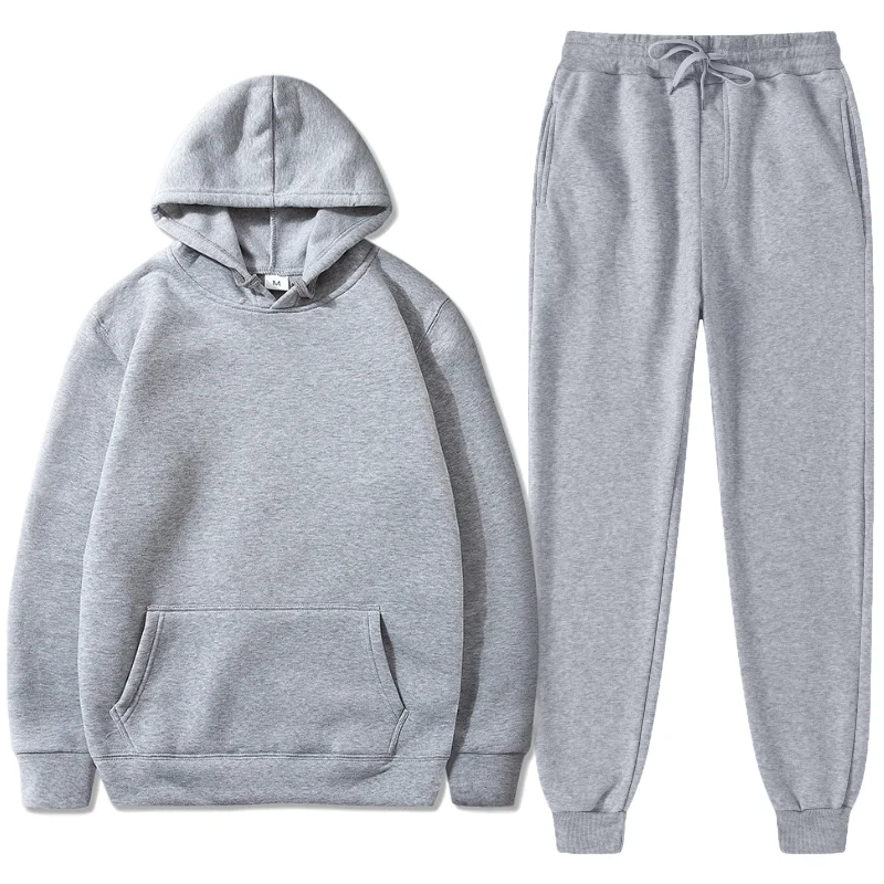 Men\'s /Women Sets Dark Gray Hoodies+Pants Hooded Sweatshirt Sweatpants Slim Fit Sets For Fashion Hoodie Pant Hip Hop Pullover