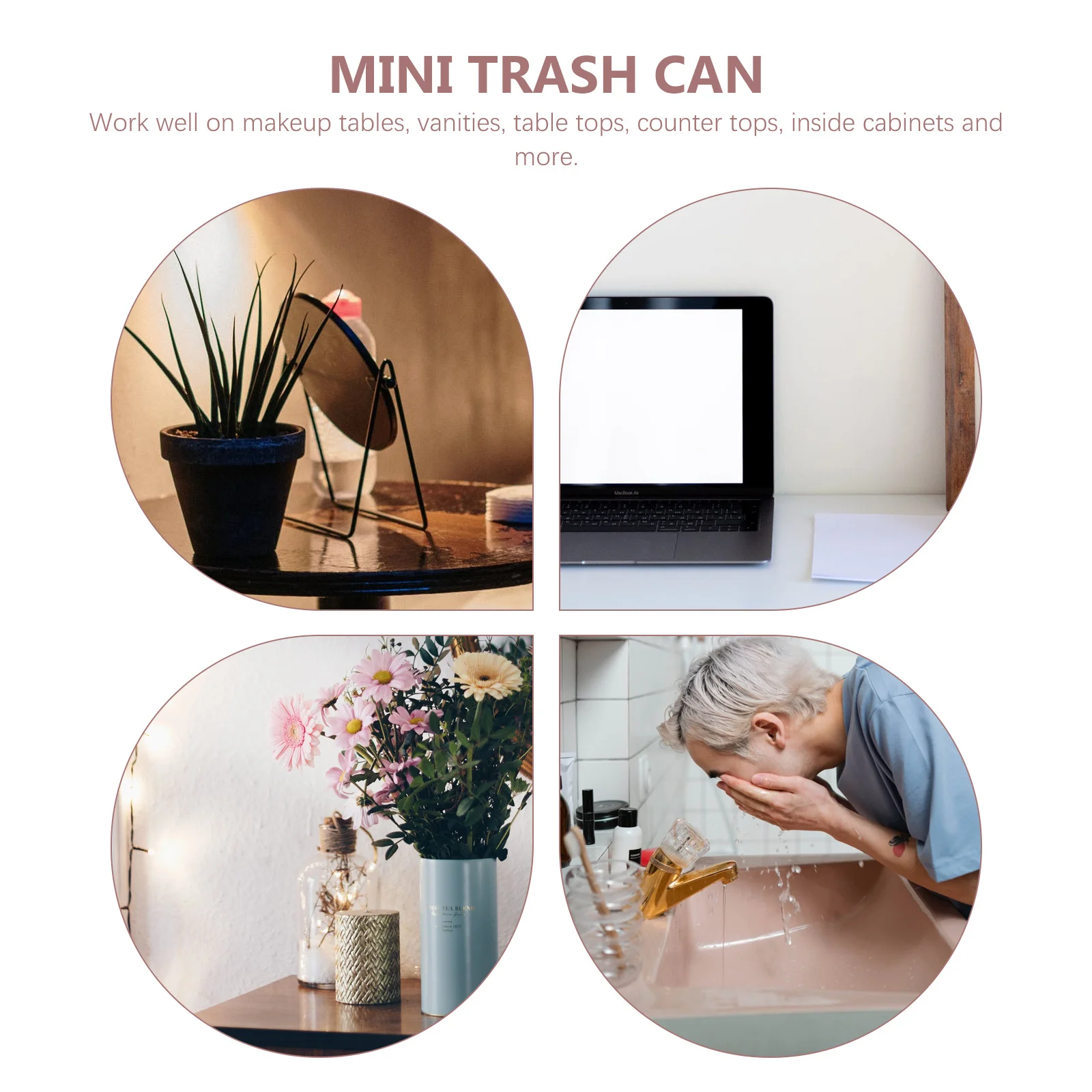 

2 шт. настольный мини-мусорный бак портативный полипропиленовый поворотный бак для мусора на столешнице диспенсер для мусора крышка мусорного бака мусорное ведро