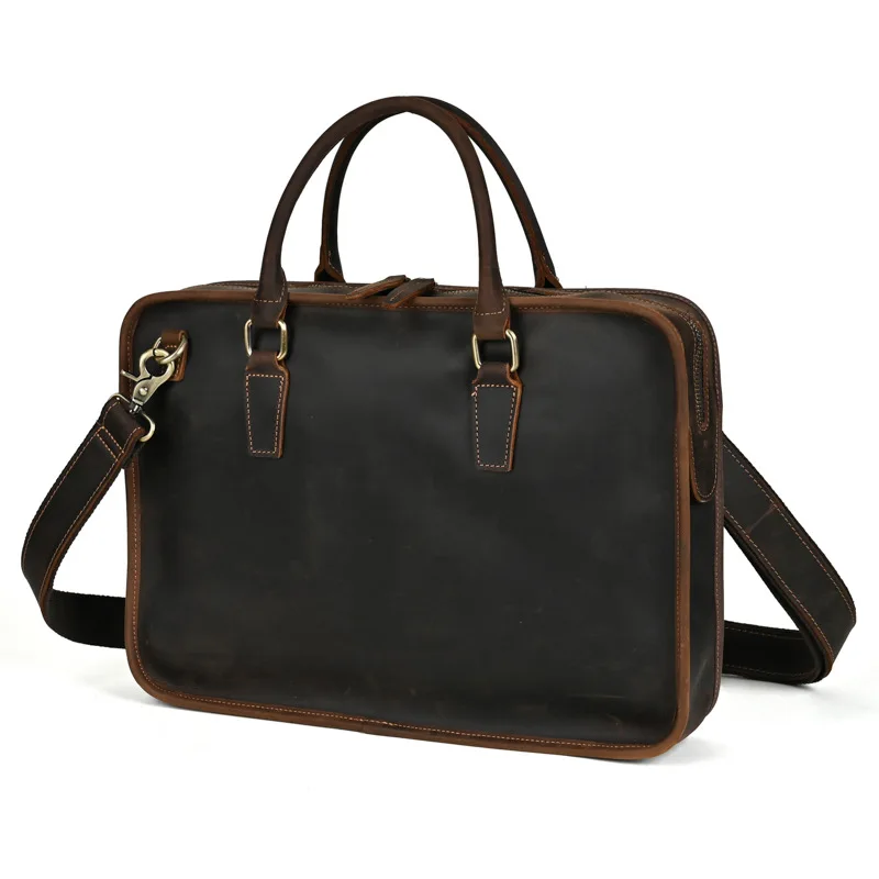 Maletín ultrafino para hombre, bolsa de negocios hecha a mano, diseño Original, estilo Retro, de lujo