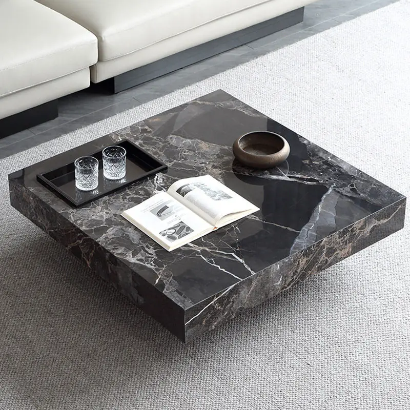 Italian rock slab coffee table small apartment living room simple tea table floor designer square designer coffee table