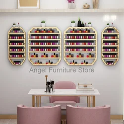 Estante colgante para esmalte de uñas, estante de pared para exhibición de manicura, tienda de uñas, arte de hierro, almacenamiento de cosméticos, estuche de almacenamiento