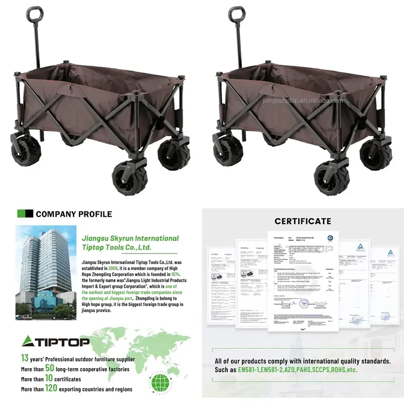 Outdoor Garden Park Kids Wagon Portable Beach Trolley Cart Foldable Camping Stroller Folding Wagon