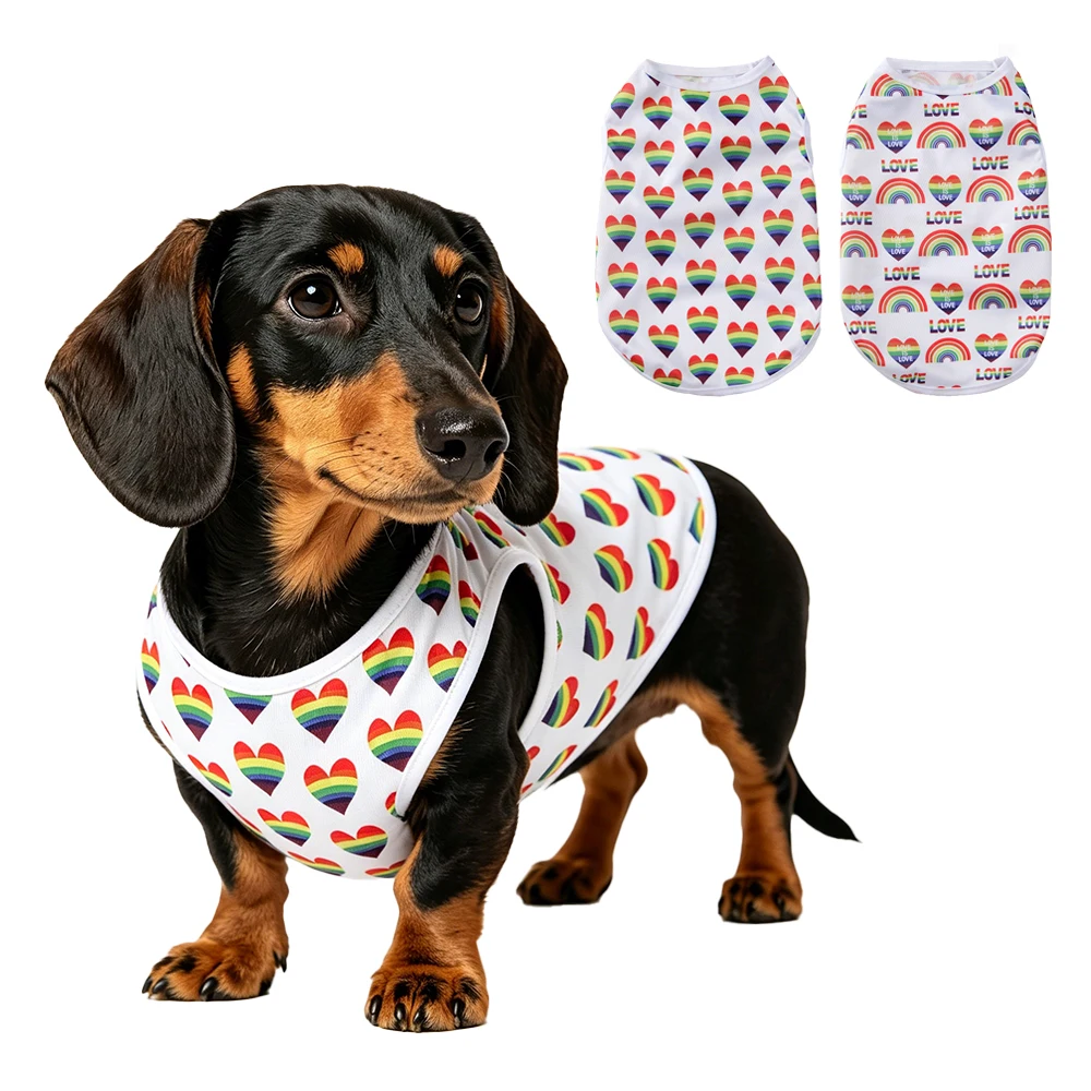 Summer Pet Dog Cooling Vest for Small Medium Dogs Cats Lightweight Breathable Cute Print Pullover Puppy Kitten T-shirt Costume