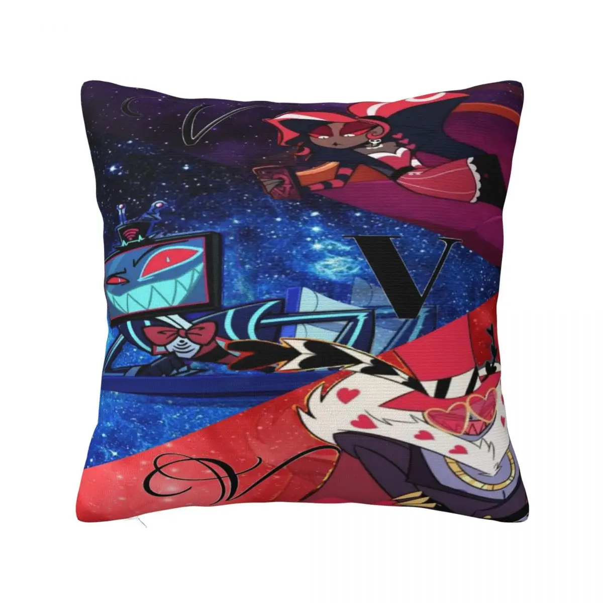 Hazbines Hotel Cushion Cover New TV Show Printed Soft Pillowcase for Home Living Room Bedroom Decoration Nap Companion Office