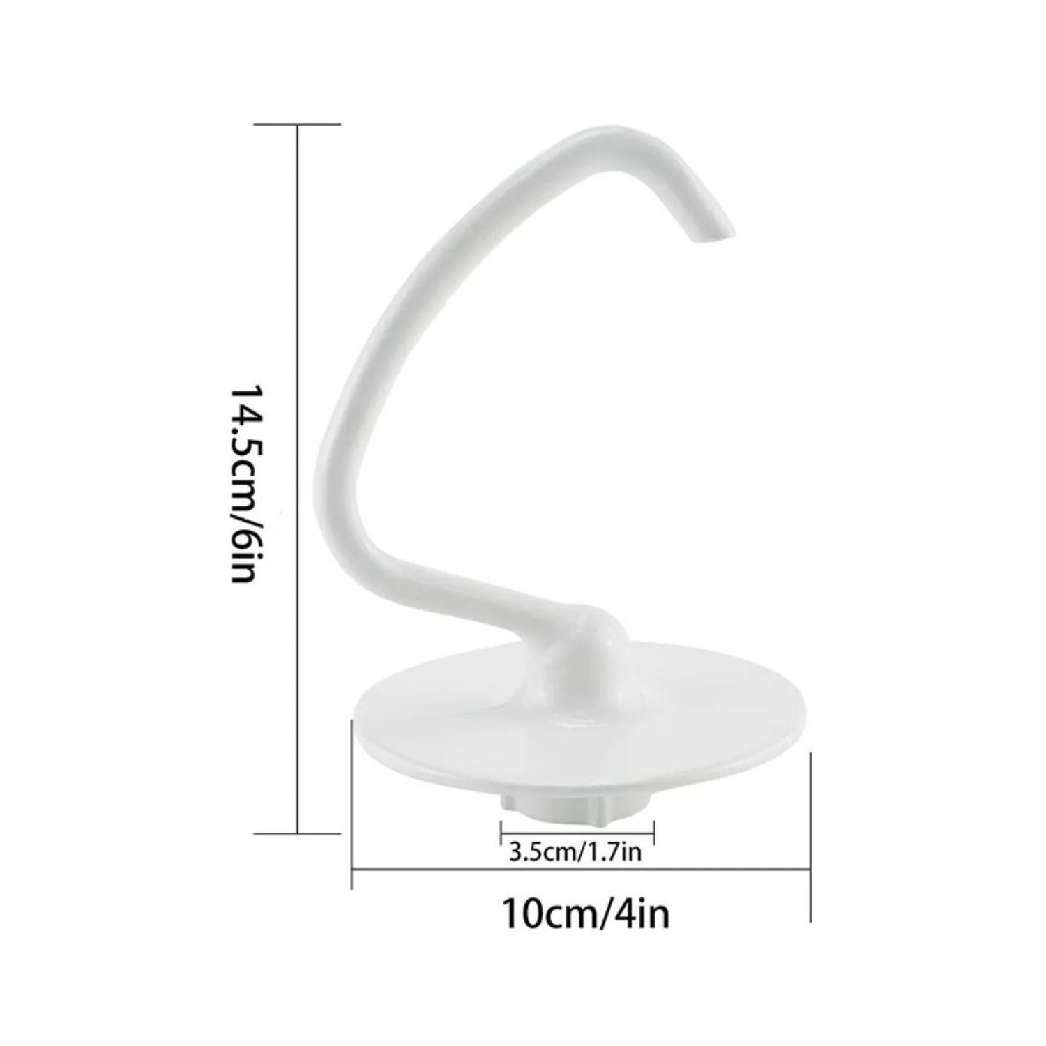 Coated Dough Hook for K45DH 4.5-5QT Kitchen Aid K45 K45SS KSM90 KSM150 Tilt-Head Stand Mixers Aluminum Hook
