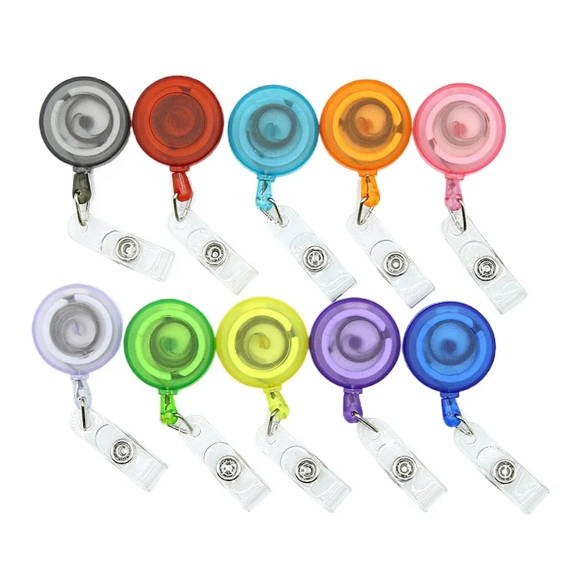 

1pc Translucent Badge Reel Chest ID Tag Clip for Badge Holder Working Permit Accessories Retractable Badge Pass Work Card Reels