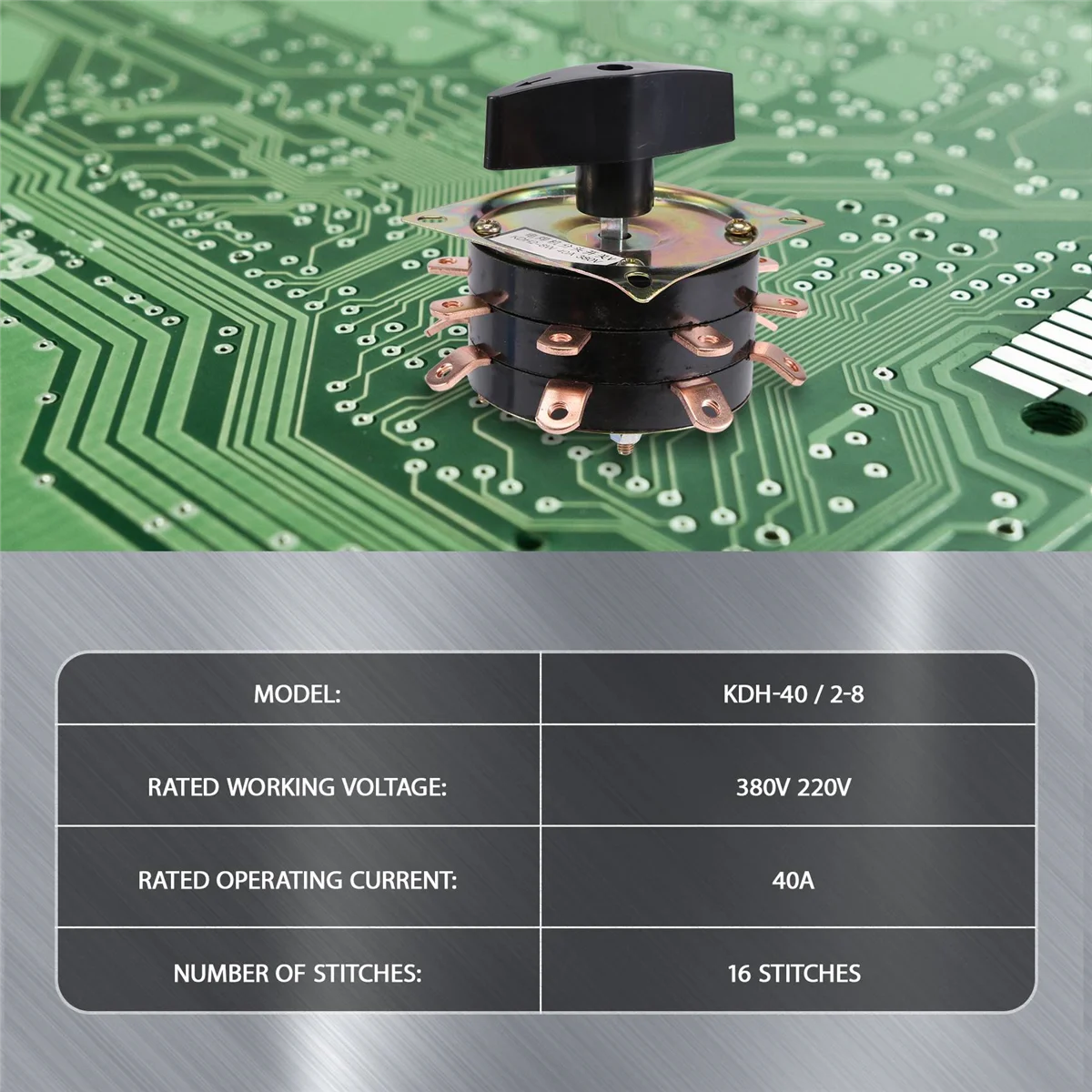 Welde Switch KDH-40 / 2-8 Contactor 8 Bit 2 Phase 16 Pin 40A Welding Machine Switch Rotary Switch Copper Needle Silver Plated