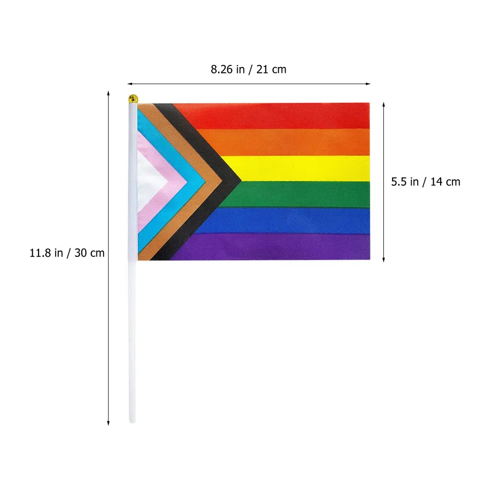 5Pcs Handheld Rainbow Pride Flags Small Decorative Outdoor Party Accessories Flag Banners Decoration Outdoor