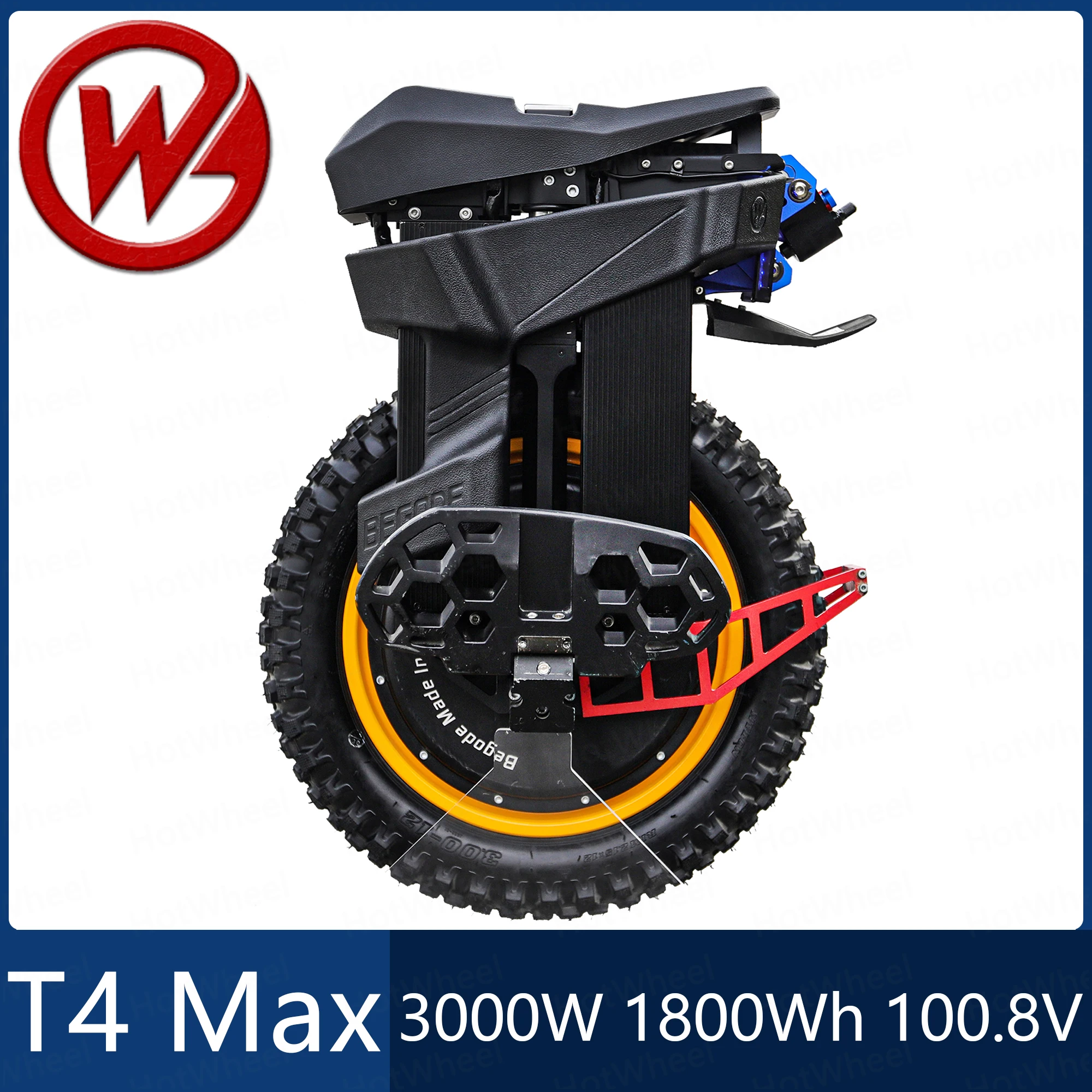 BEGODE T4 Max Electric Unicycle 100.8V 50S Battery 3000W Motor DS200 Bidirectional Damping 12inch Off Road Tire 85km/h SpinSpeed