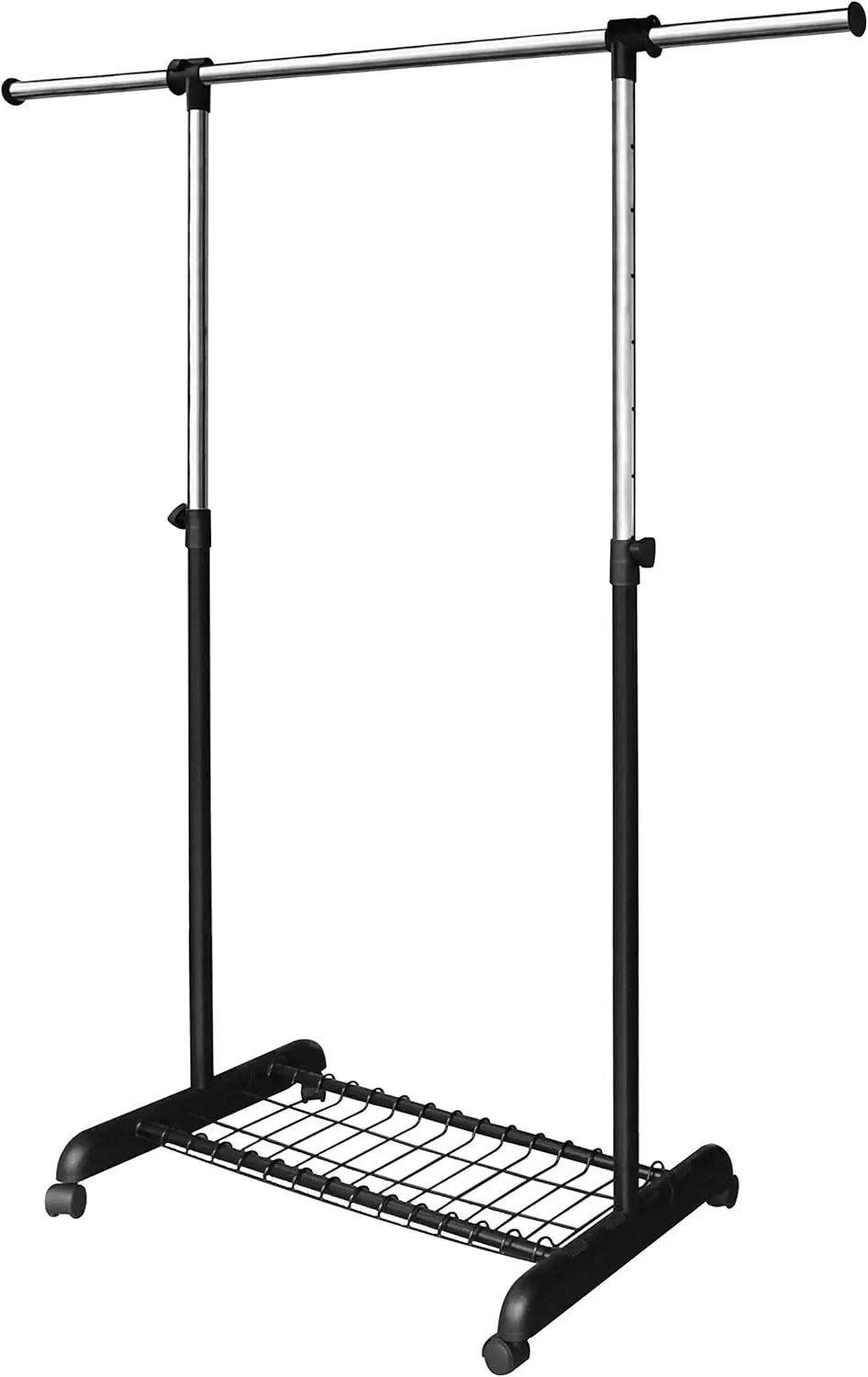 

Adjustable Clothing Rack for Hanging Clothes, Heavy Duty Garment Rack with Wheels，Free Standing Rolling Clothes Rack with Sh