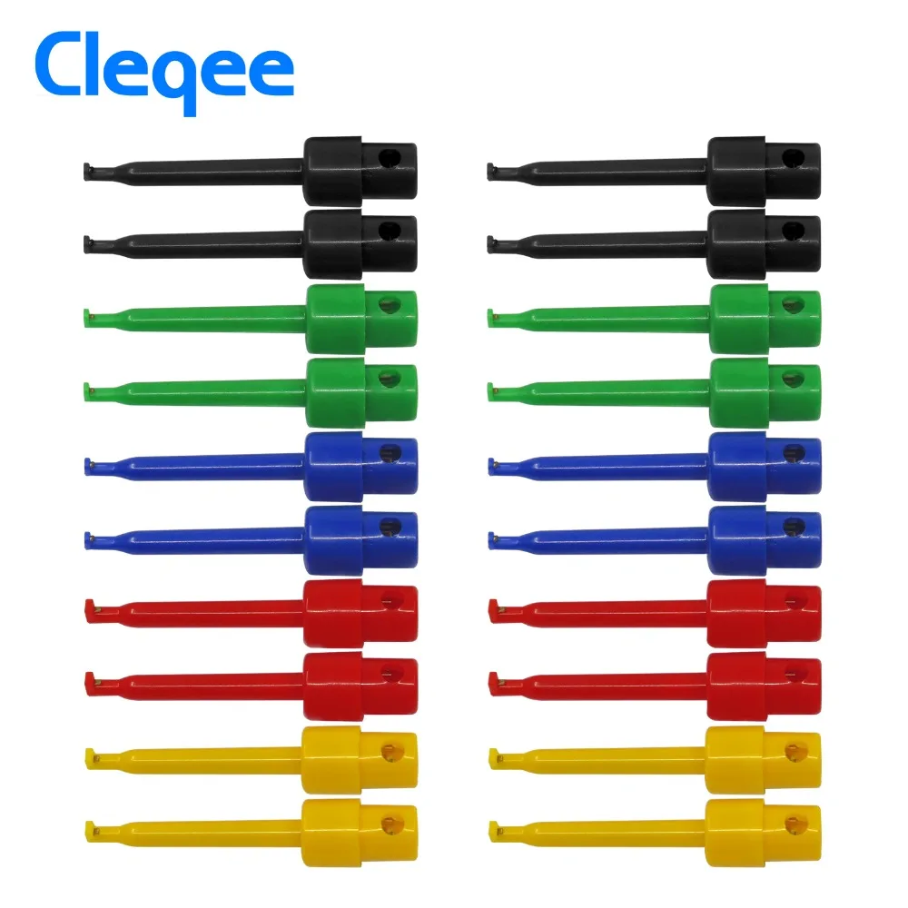 

Cleqee P5001 20pcs Multimeter Lead Wire Kit Test Hook Clip Grabbers Test Probe SMT/SMD IC D20 Cable Welding