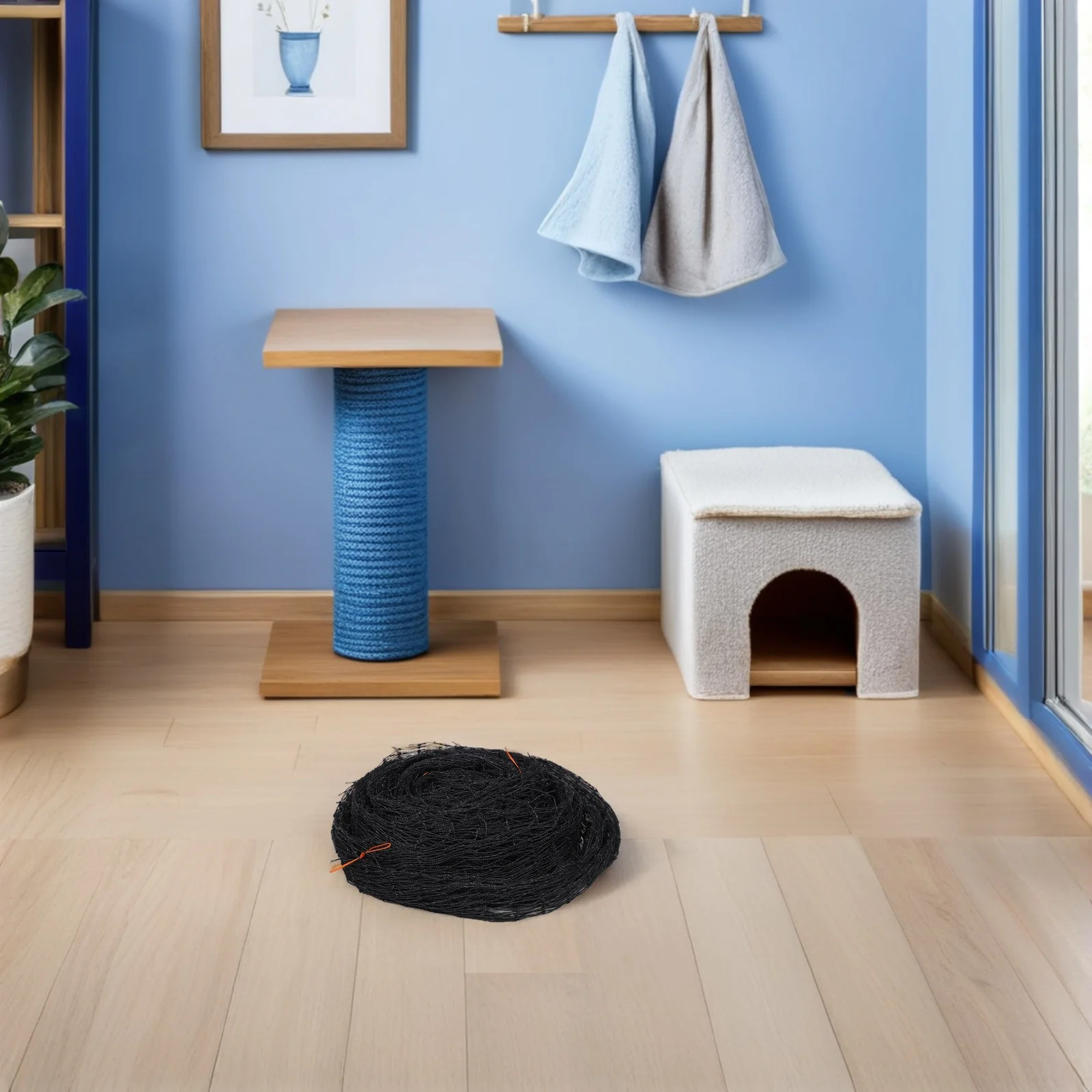 

9.8X13.1Ft Pet Anti-Fall Net Black Mesh For Cats Balcony Weatherproof Cat Net Balcony Barrier For Cats Fence Mesh Pets Safety