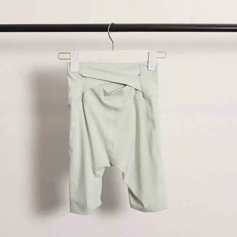 

High-waisted, slimming, cross-waist, quick-drying, bare-feeling, personalized shorts for women; suitable for cycling, fitness, a