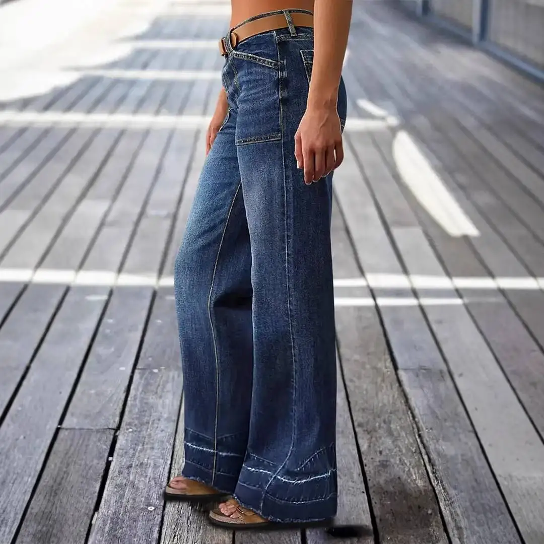 

Retro High Waist Wide Leg Denim Jeans Women's Loose Casual Washed out Jeans Spring 2026 NuSun High Elasticity Universal Fit