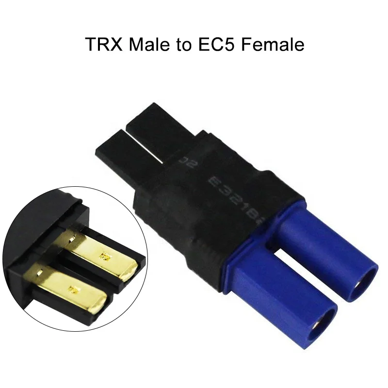 10PCS TRX 어댑터 커넥터 여성-남성 EC5 플라스틱 DIY 부품 RC 자동차 및 비행기 LIPO 배터리 용