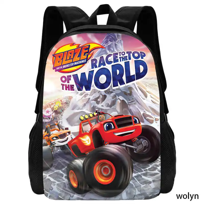 Sac d'école de dessin animé en nylon personnalisé pour garçon, sacs Blaze et les Monster Machines, sac à dos de grande capacité, ajouter avec votre logo photo