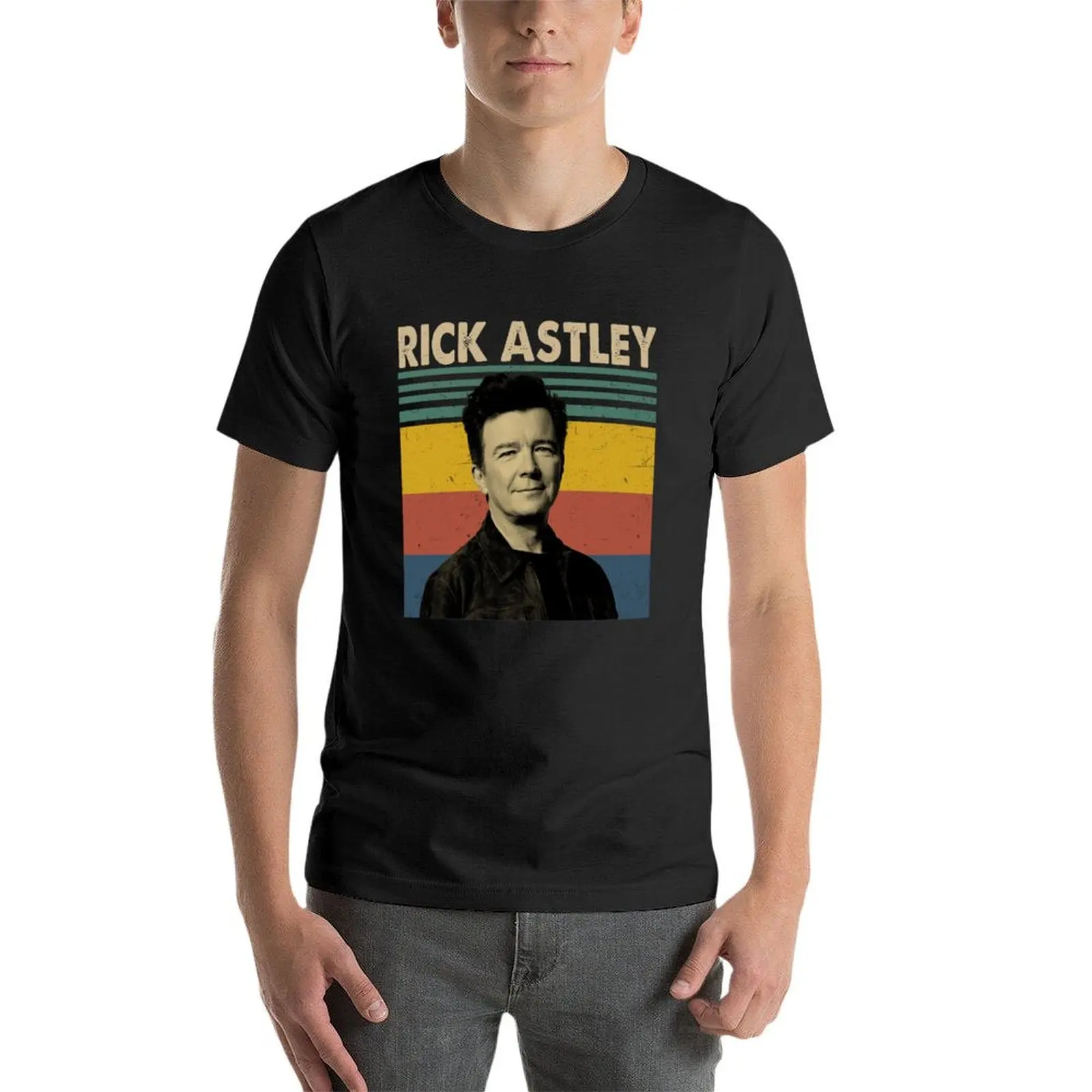 Rick Astley Music Retro Vintage. T-Shirt shirts graphic tee summer tops mens graphic t-shirts anime
