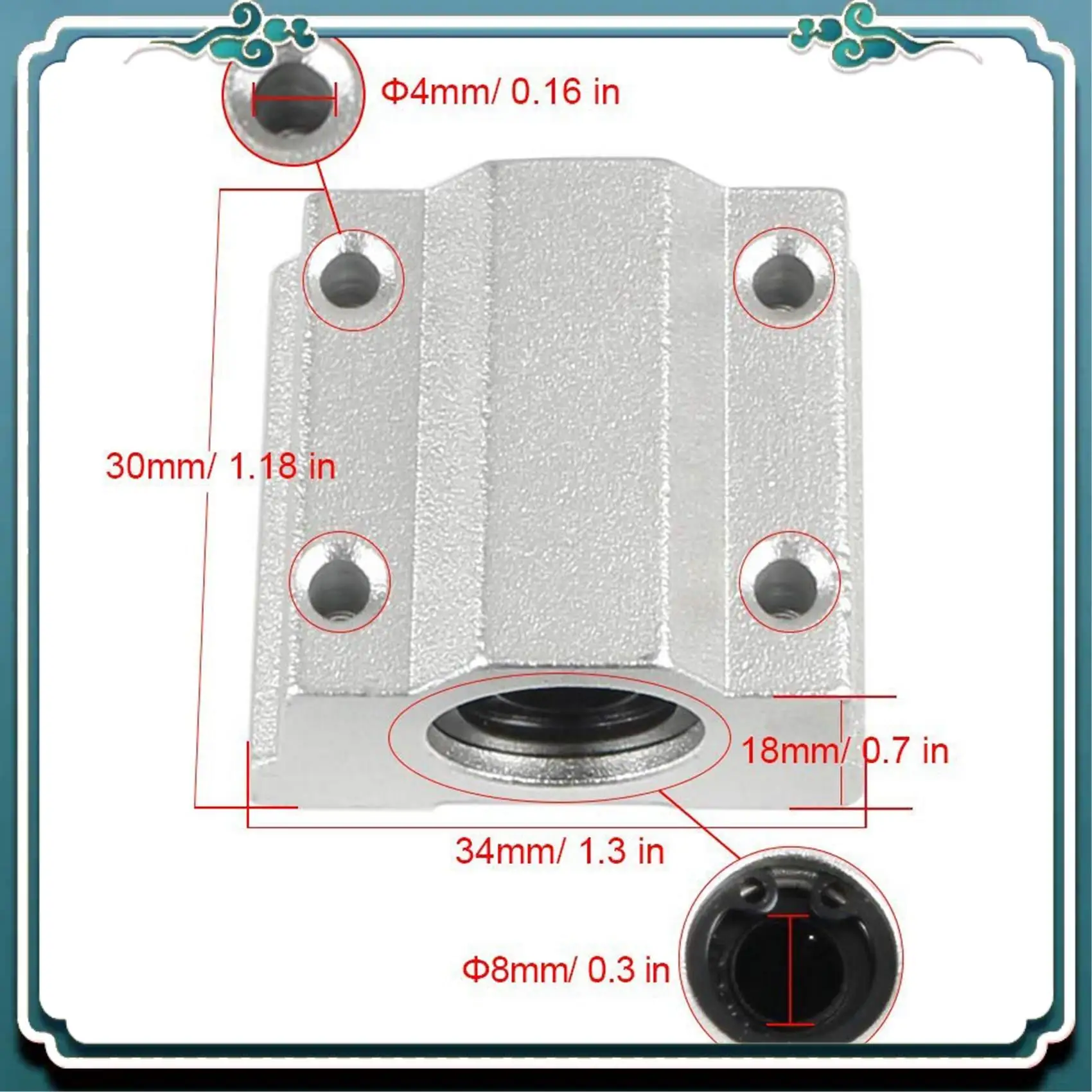

ABSK-3D скользящий блок принтера, шарик подшипника линейного перемещения SCS8UU, втулка 8 мм для Anet A8 Prusa I3, 4 шт.