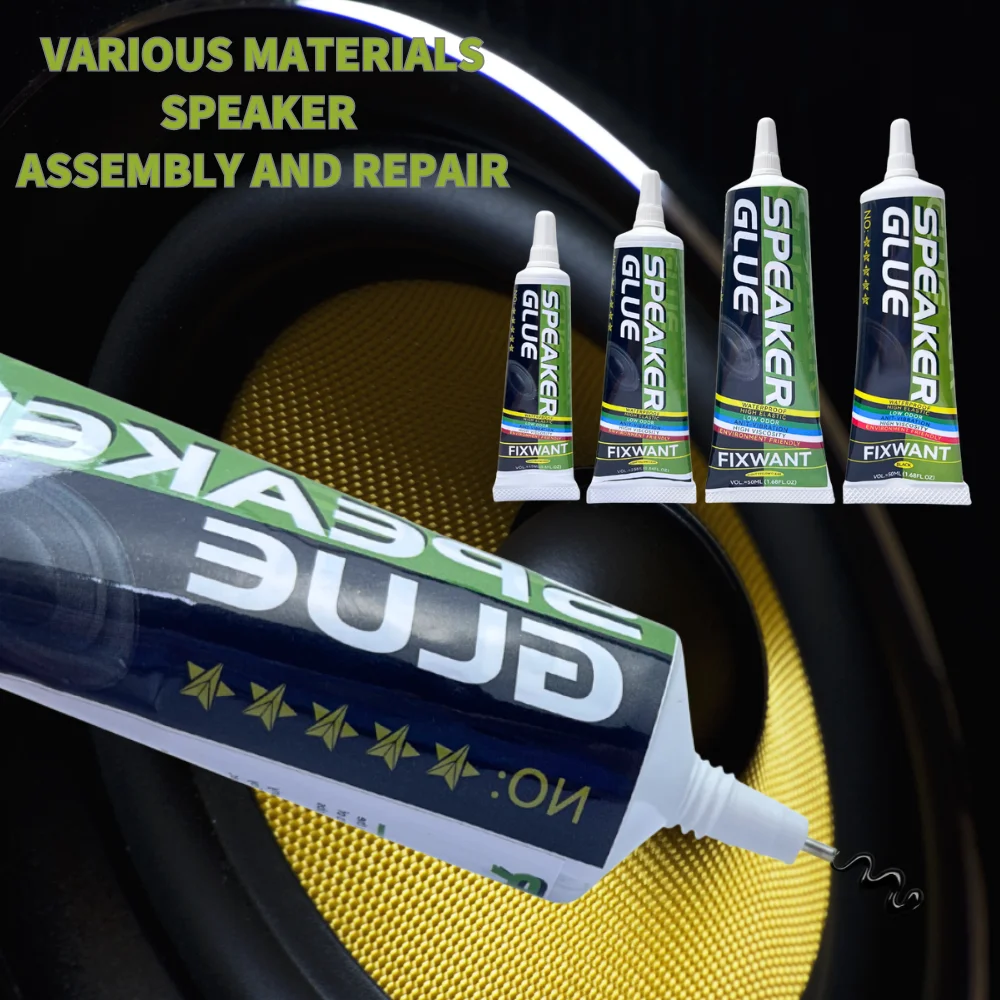 High Strength Loud Speaker Repair Glue for Foam Side Dust Cap Rubber Edge Cone Basin Strong Adhesive Black Yellow Audio Fix