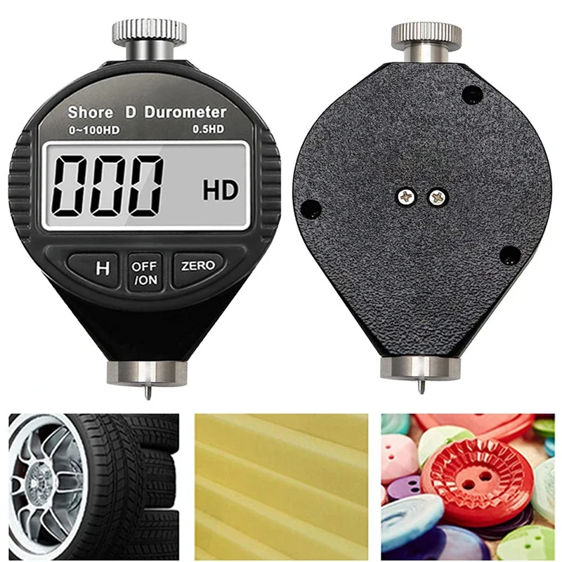 Hardness Tester Portable 0-100HD Hardness Meter Digital Durometer Scale With Large LCD Display (Type D)