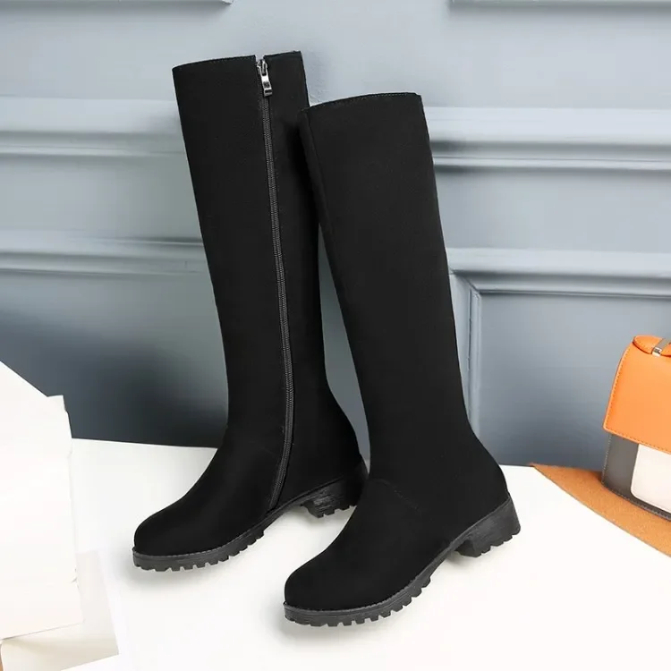 Big Size  thigh high boots knee high boots over the knee boots women ladies boots Side zipper suede finish