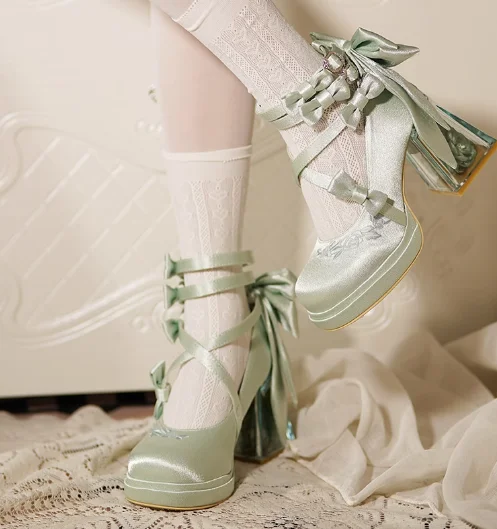 

Женские туфли-лодочки с шелковым ремнем и пряжкой-бабочкой, туфли-лодочки на массивном каблуке с розовым цветком, дизайн с пряжкой и ремешком, туфли Merry Jane