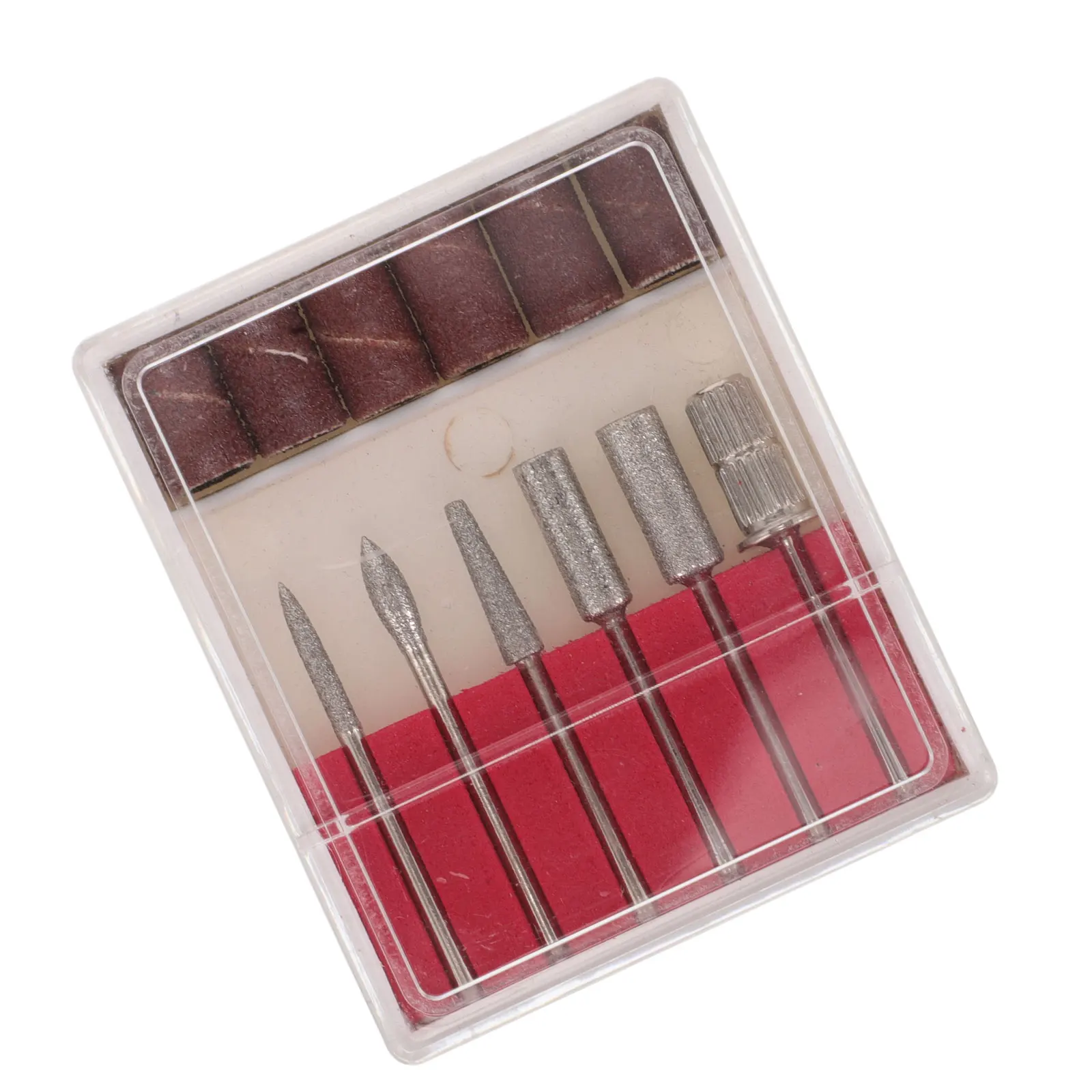 6Pcs Manicure Nail Bits Set Diamond Material Six Shaped Sanding Band Electric Drill Nail Grinding Polishing Pedicure Bits Set
