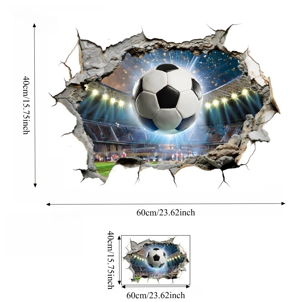 2D flat design, a distressed football league stadium celebration sticker, suitable for dormitory, bedroom, fan room wall decorat